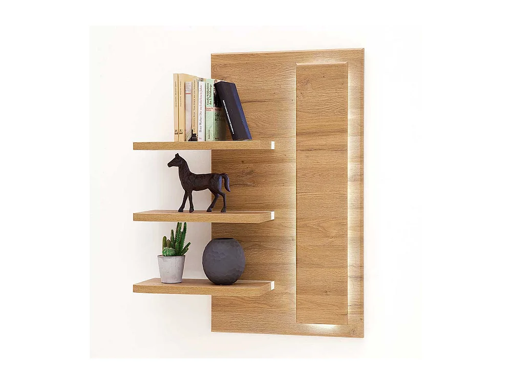 Wandhängeregal in Wildeichefarben Landhausstil