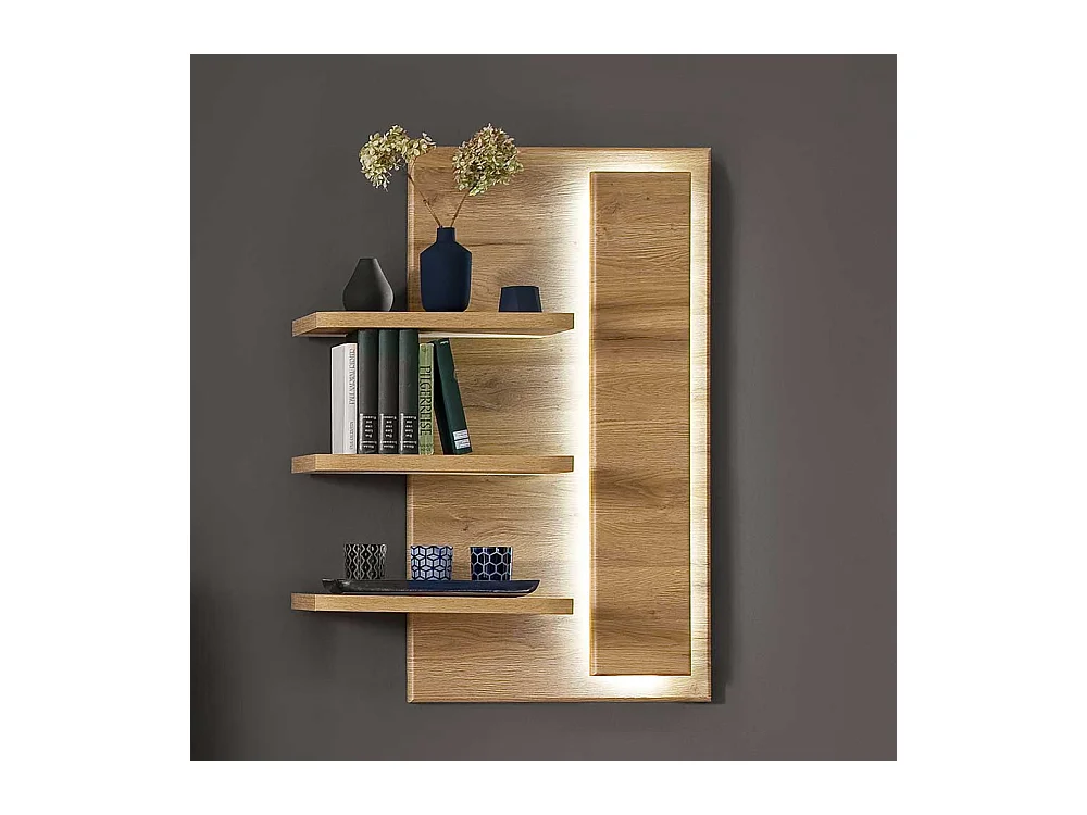 Wandhängeregal in Wildeichefarben Landhausstil