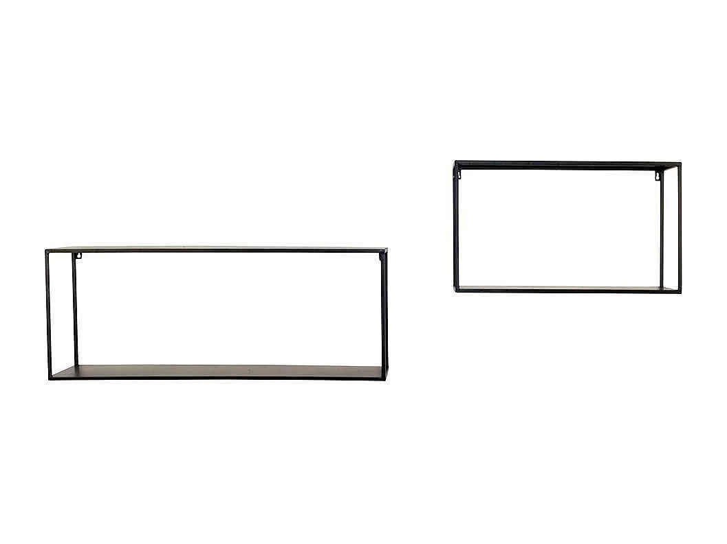 Metallregal Set in Schwarz modernem Design (zweiteilig)