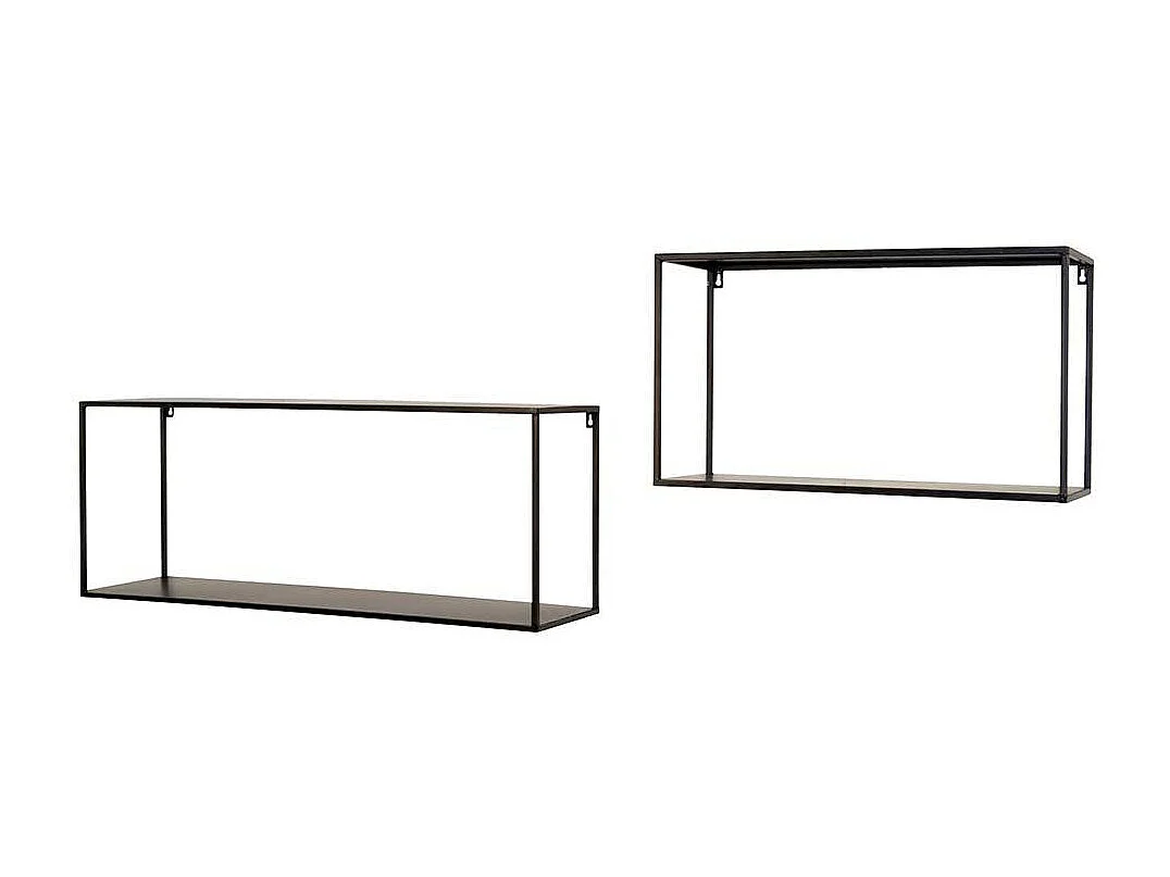 Metallregal Set in Schwarz modernem Design (zweiteilig)