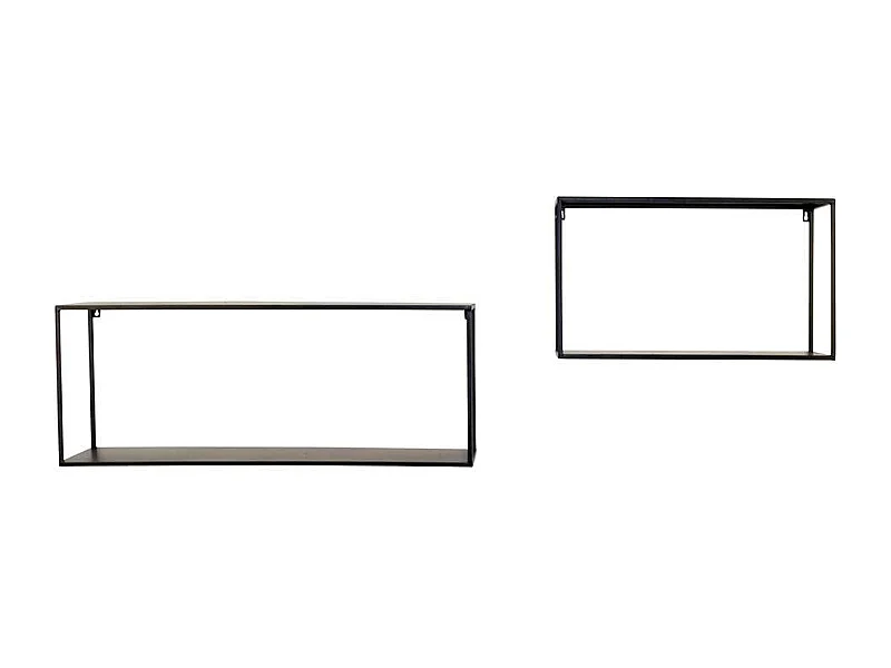 Metallregal Set in Schwarz modernem Design (zweiteilig)