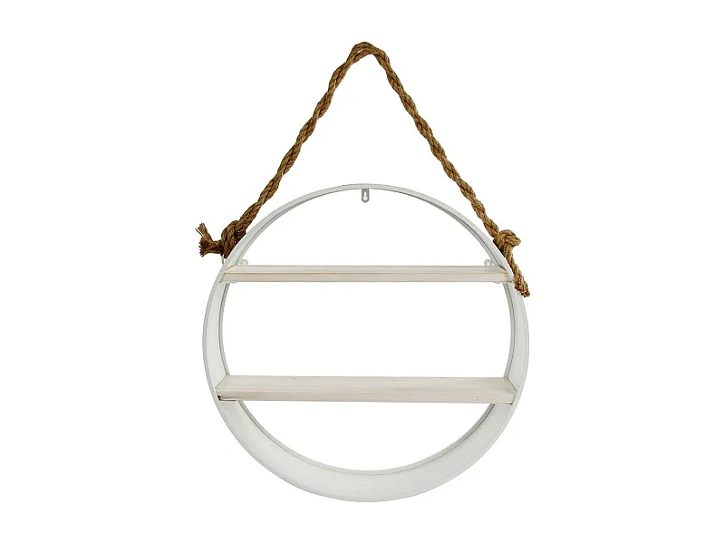 Hängeregal rund in Antikweiß modernem Design