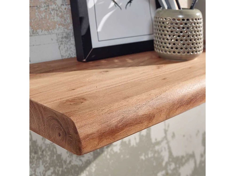 Baumkanten Wandboard aus Akazie Massivholz 26 cm tief