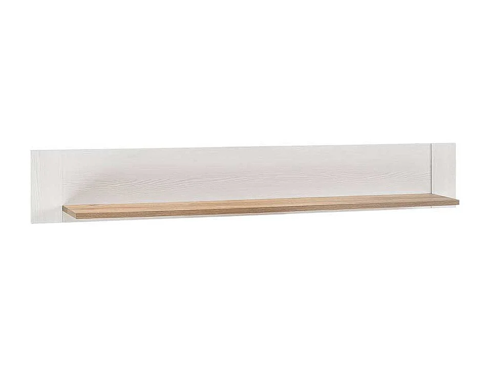 Wandboard in Weiß und Wildeiche Dekor 155 cm breit