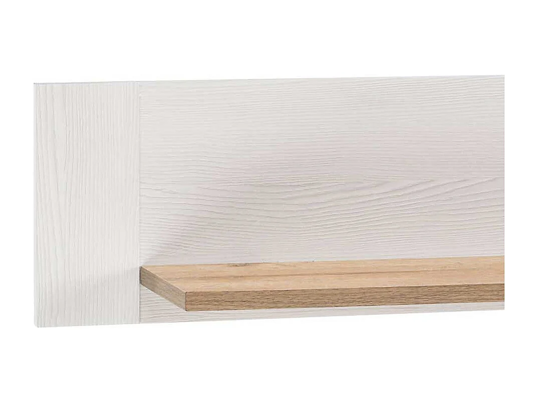 Wandboard in Weiß und Wildeiche Dekor 155 cm breit