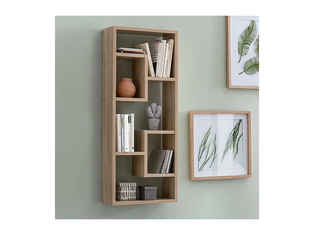 Wohnzimmer Wand Regal in Sonoma-Eiche 90 cm hoch - 36 cm breit