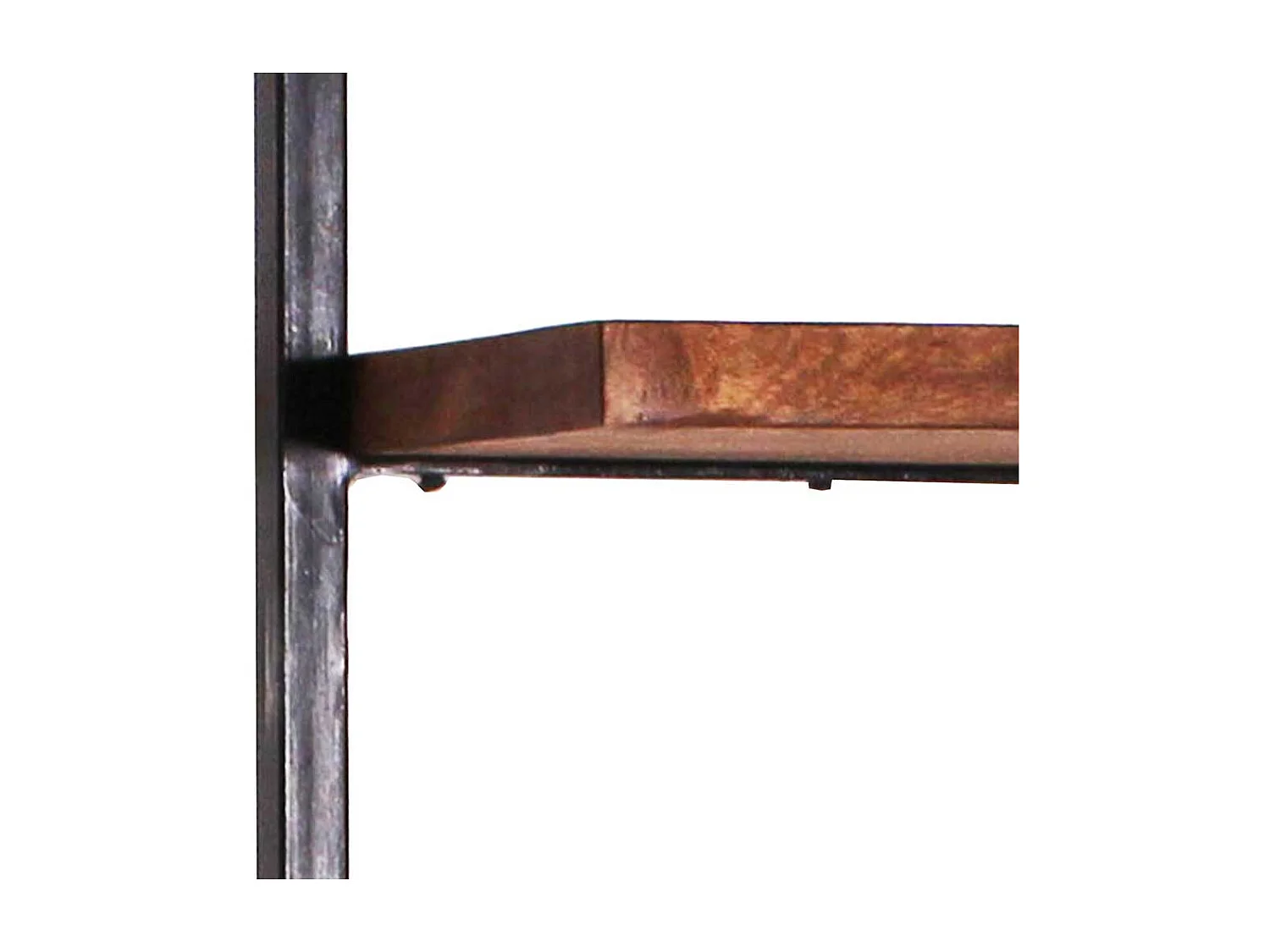 Loft Design Regal aus Mangobaum Massivholz und Metall hängend