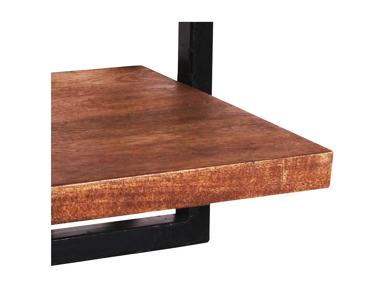 Loft Design Regal aus Mangobaum Massivholz und Metall hängend