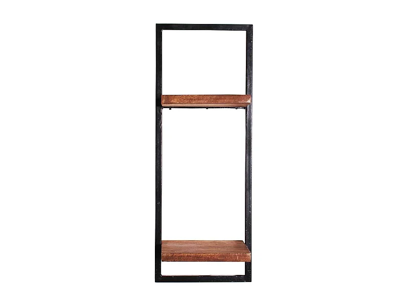 Loft Design Regal aus Mangobaum Massivholz und Metall hängend