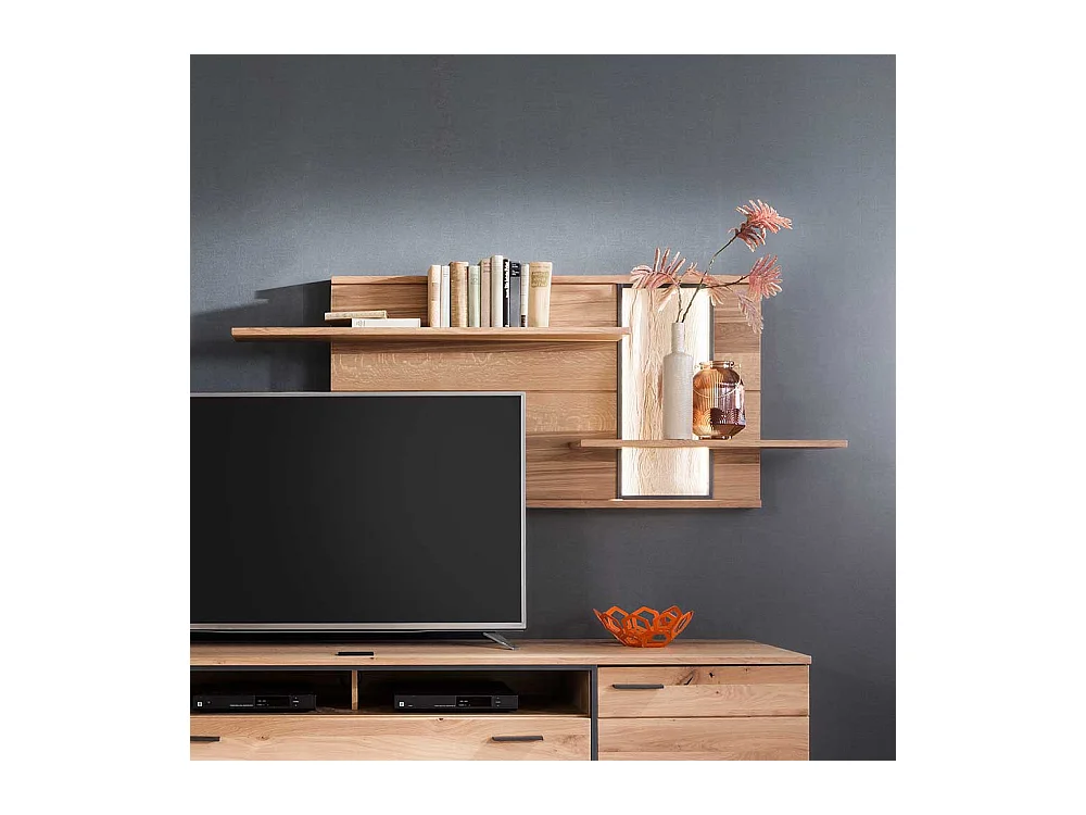 Wandhängeregal in Asteiche Bianco furniert 185 cm breit