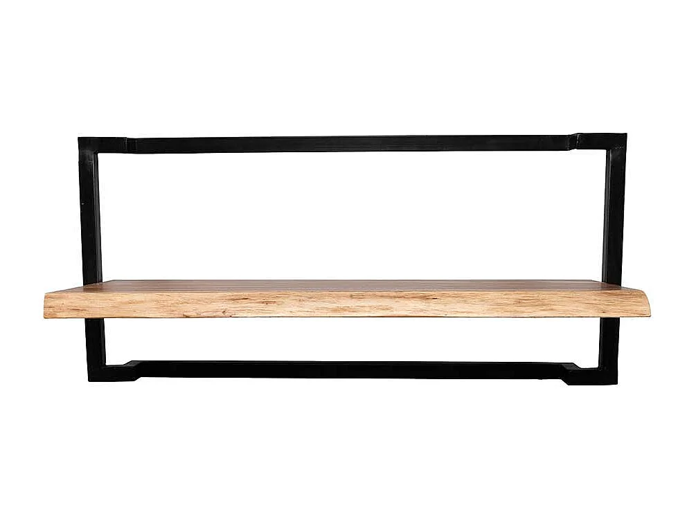 Hängeregal Wandboard aus Akazie Massivholz und Metall