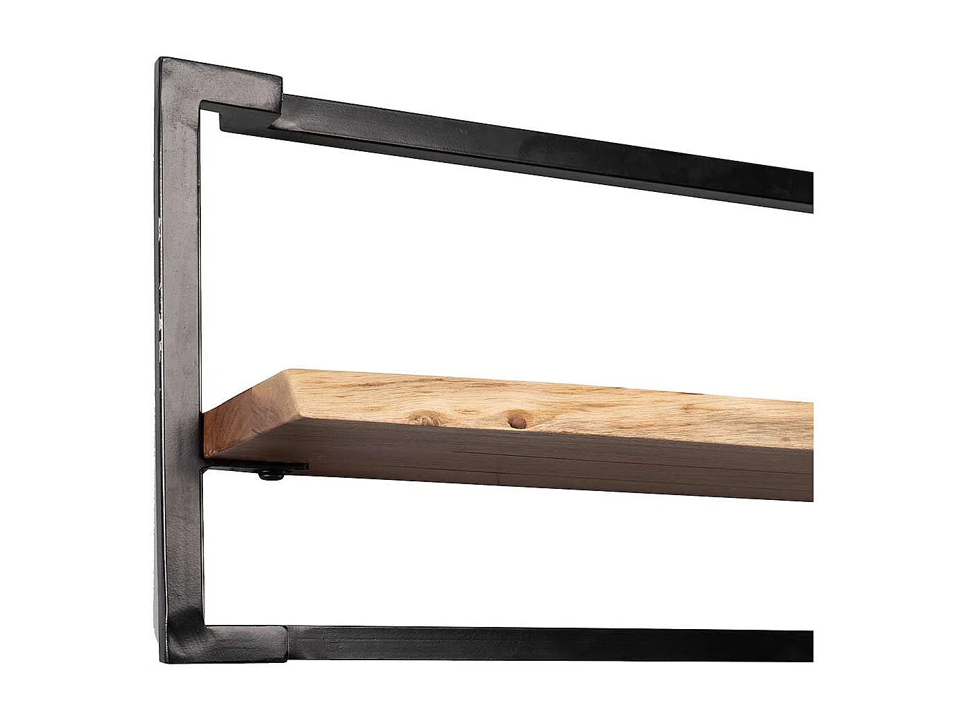 Hängeregal Wandboard aus Akazie Massivholz und Metall
