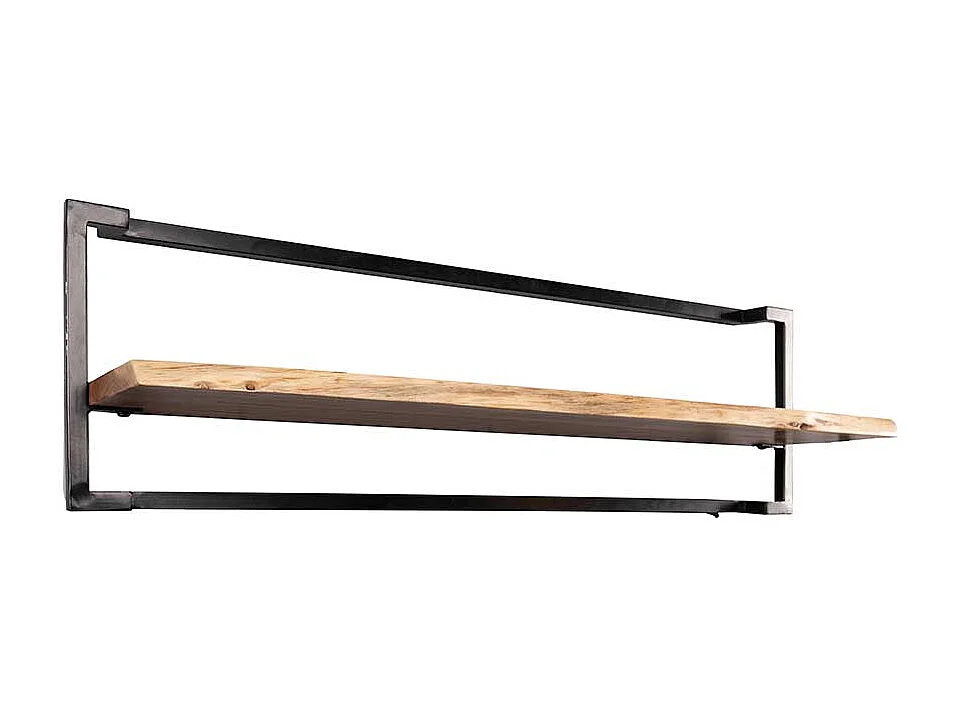 Hängeregal Wandboard aus Akazie Massivholz und Metall