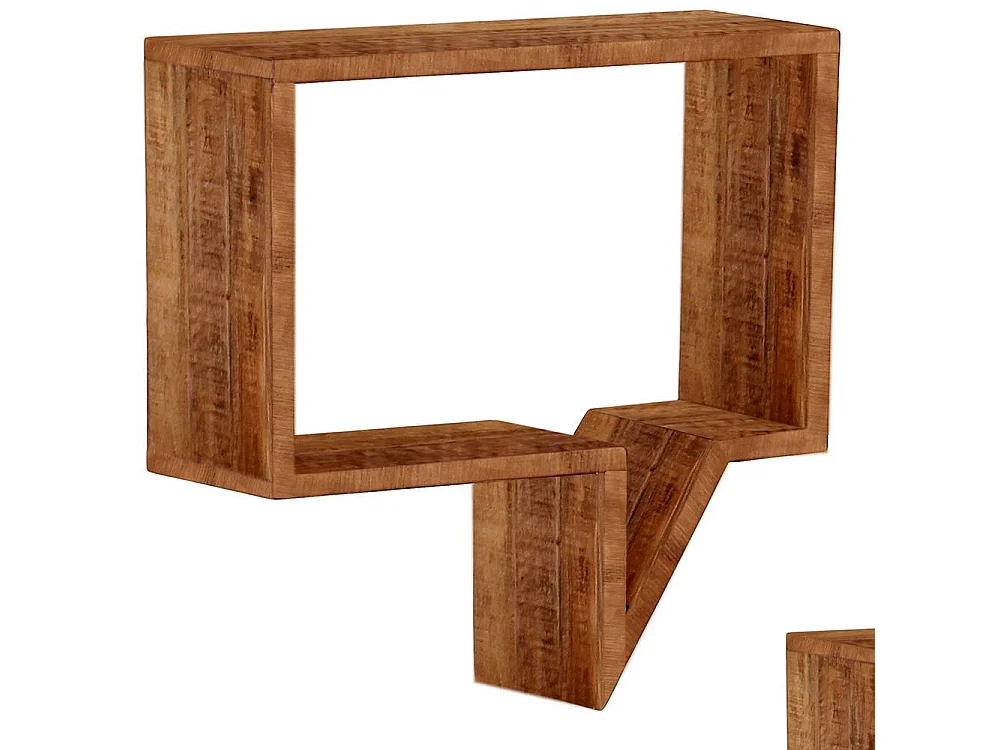 Hängeregal Set aus Mangobaum Massivholz lackiert (zweiteilig)