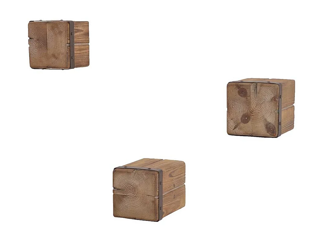 Wand Regal Set aus Tanne Massivholz rustikalen Landhausstil (dreiteilig)