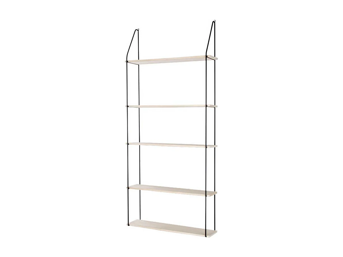 Wandregal in Schwarz und Holz Naturfarben 65 cm breit