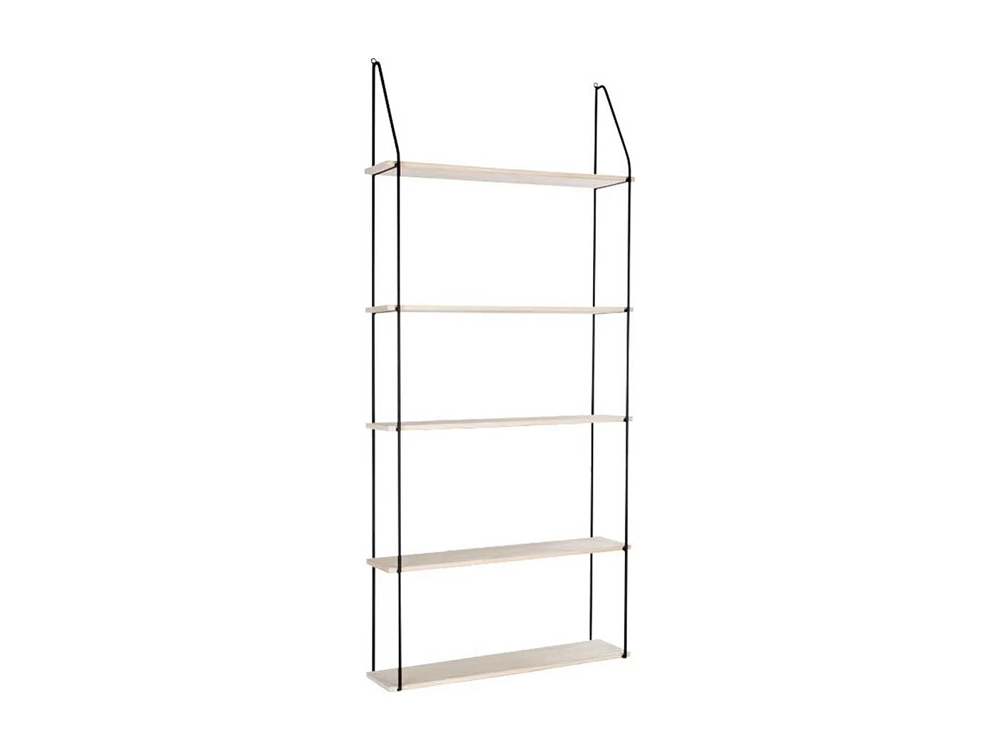 Wandregal in Schwarz und Holz Naturfarben 65 cm breit