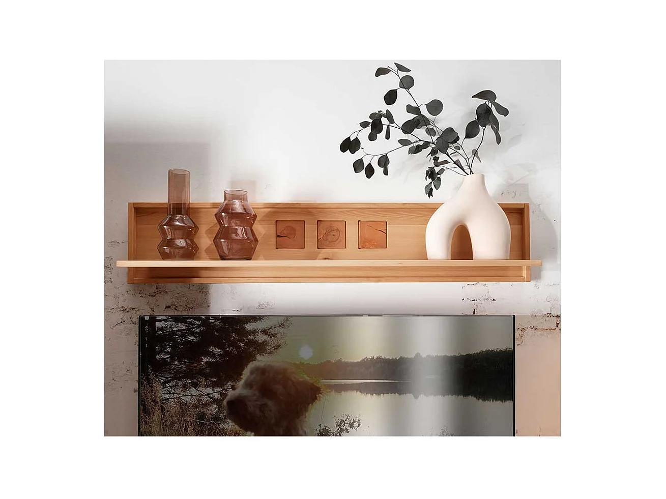 Echtholz Regal Wohnzimmer aus Kernbuche Massivholz modernem Design