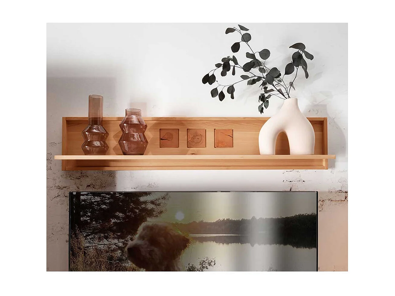 Echtholz Regal Wohnzimmer aus Kernbuche Massivholz modernem Design