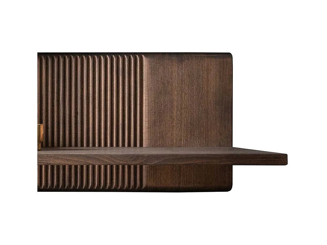 Massivholzregal Wohnzimmer in Kernbuche Braun 140 cm breit