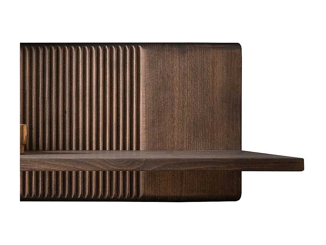 Massivholzregal Wohnzimmer in Kernbuche Braun 140 cm breit