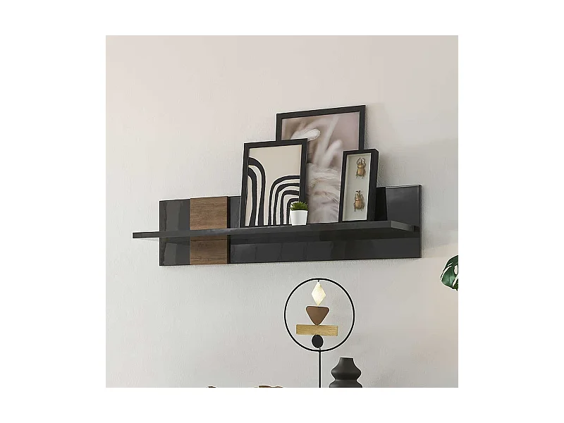 Modernes Wandboard in Dunkelgrau Eichefarben