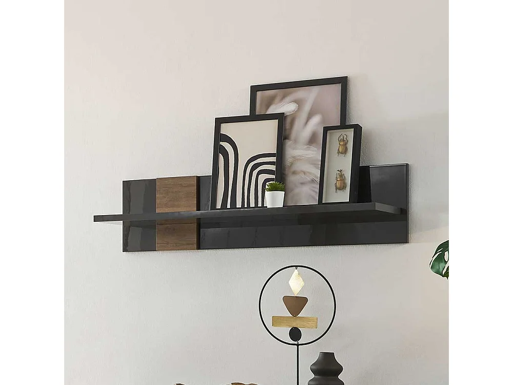 Modernes Wandboard in Dunkelgrau Eichefarben