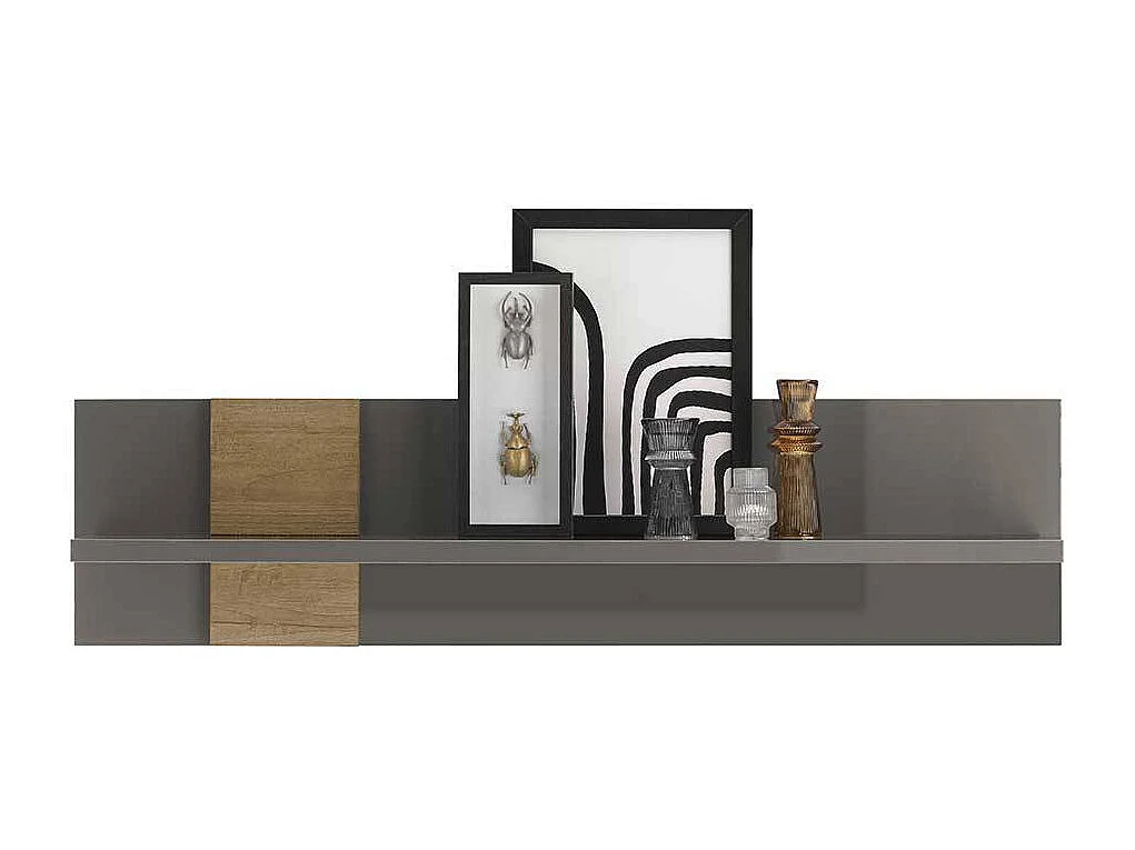 Modernes Wandboard in Dunkelgrau Eichefarben