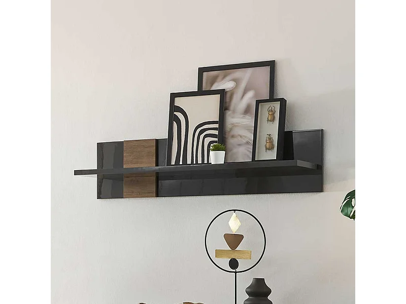 Modernes Wandboard in Dunkelgrau Eichefarben