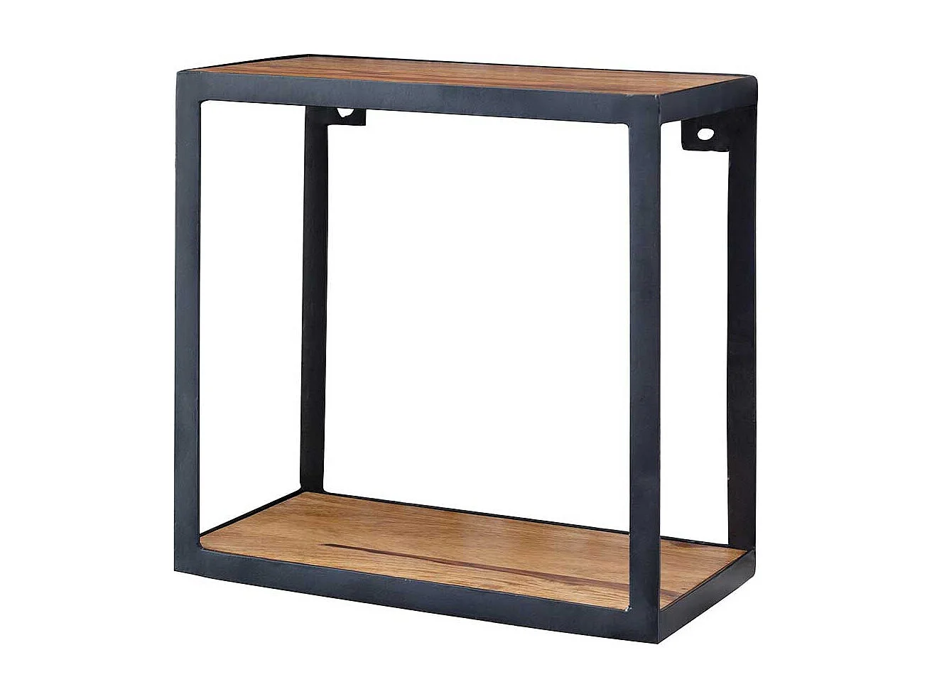 Hängeregal aus Sheesham Massivholz Eisen in Schwarz