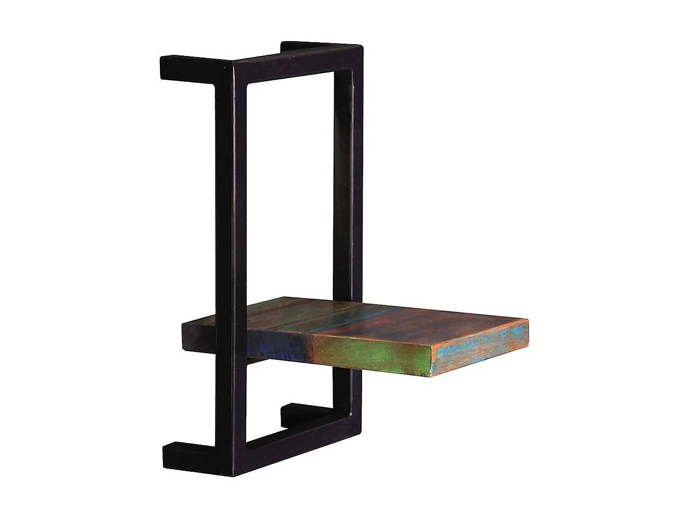 Shabby Chic Wandregal aus Recyclingholz Metall