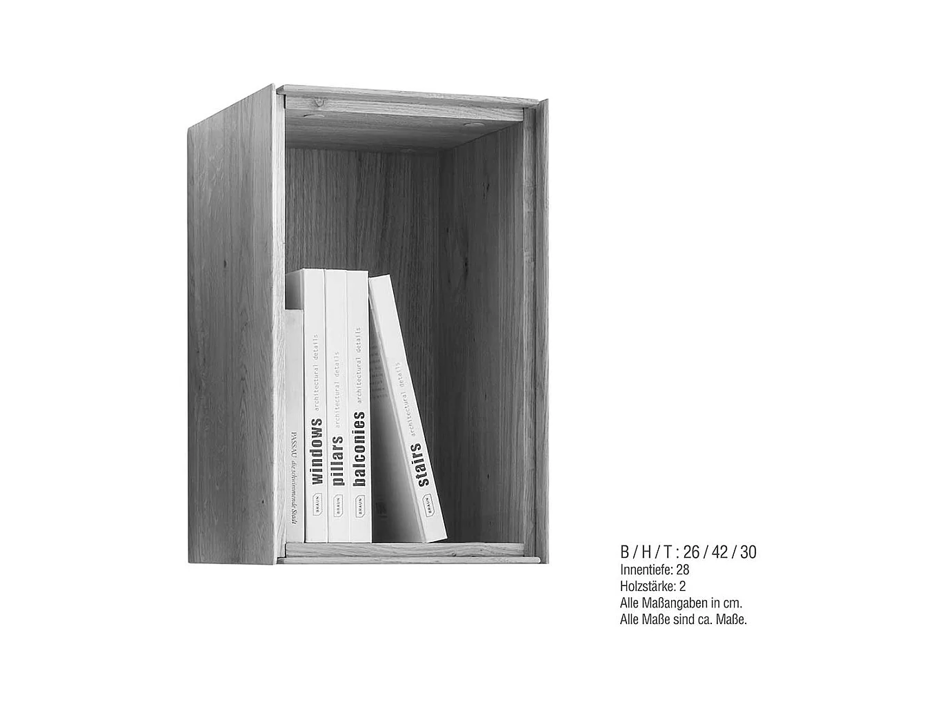 Wildeiche Massivholzregal geölt modernem Design