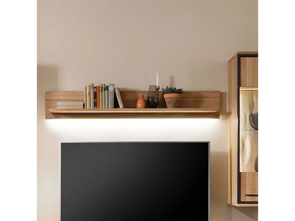 Wandregal in Asteiche Bianco furniert 150 cm breit