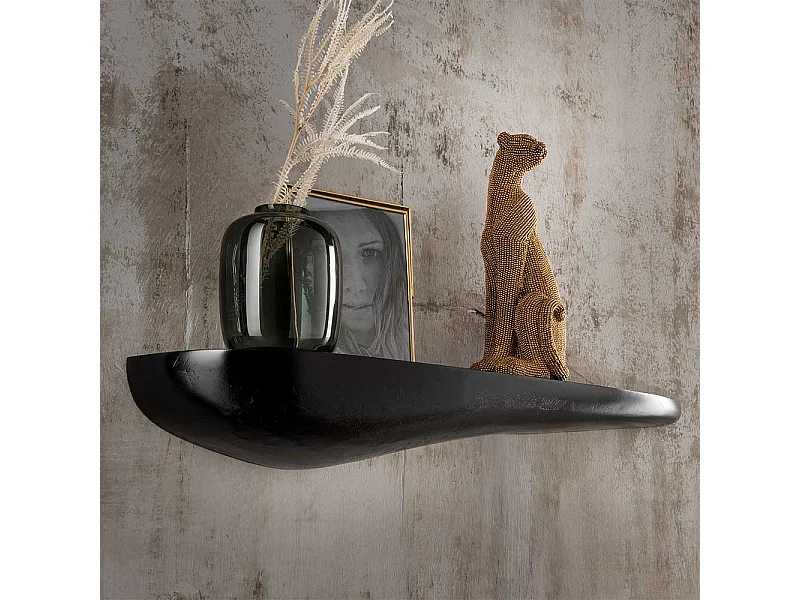 Wandboard Steinform in Schwarz Aluminium