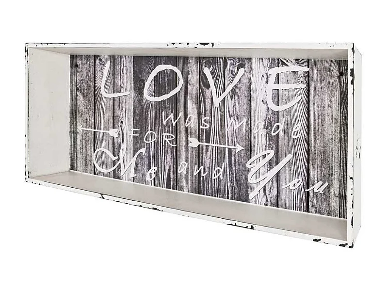 Design Wandregal in Weiß Grau Shabby Chic