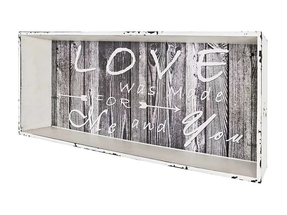 Design Wandregal in Weiß Grau Shabby Chic