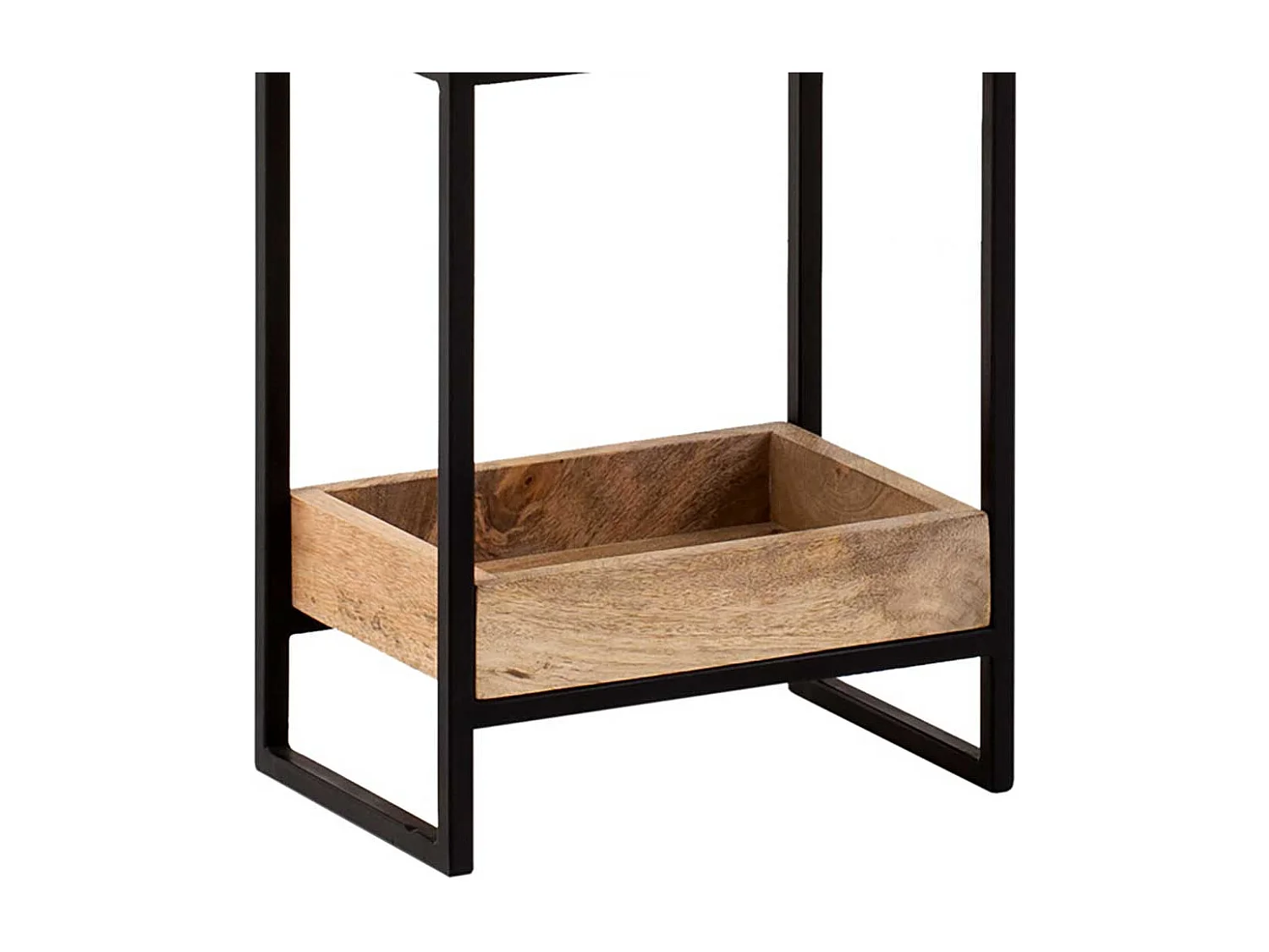 Wohnzimmer Regal Wandregal aus Mangobaum Massivholz und Metall