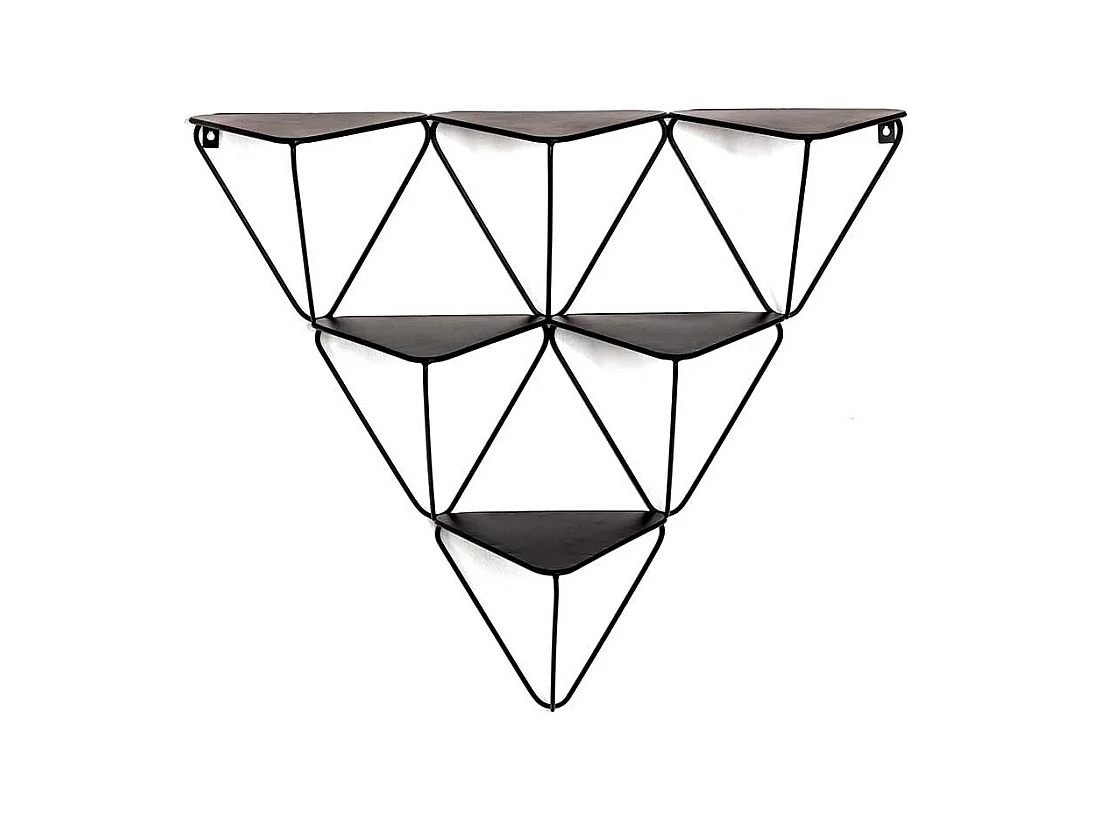 Dreieckige Regale aus Metall Schwarz (2er Set)