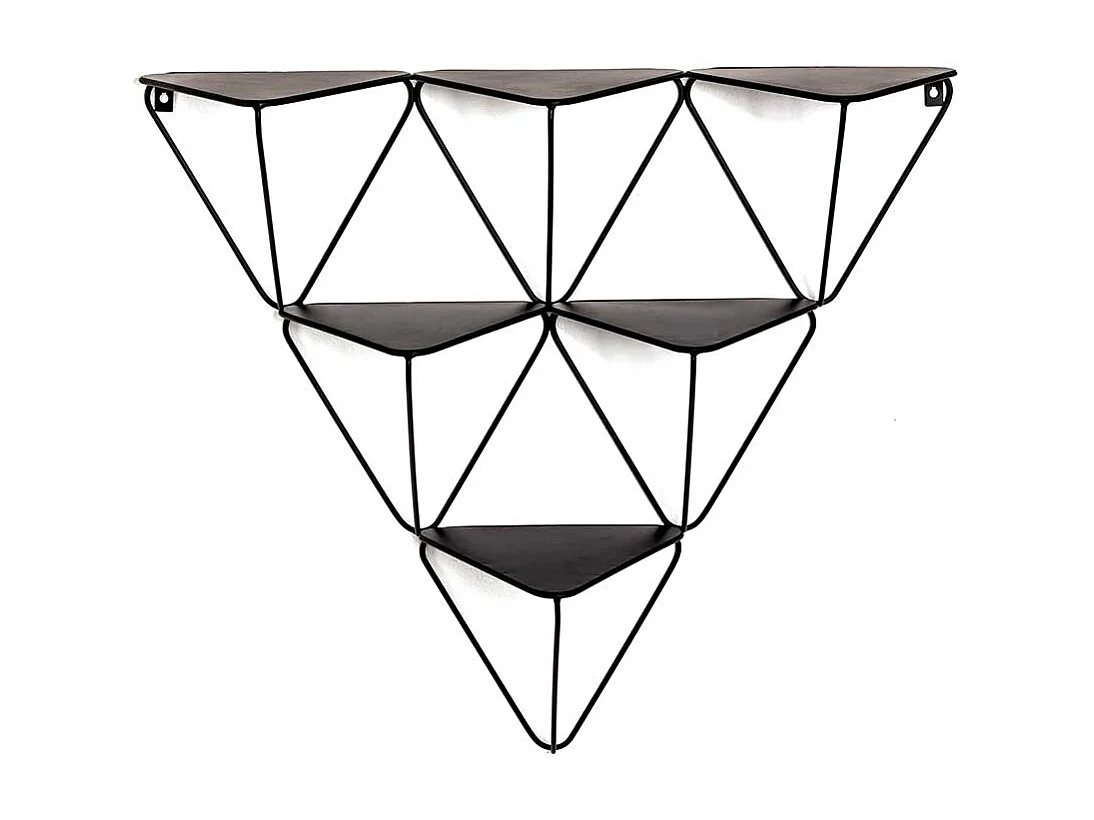 Dreieckige Regale aus Metall Schwarz (2er Set)