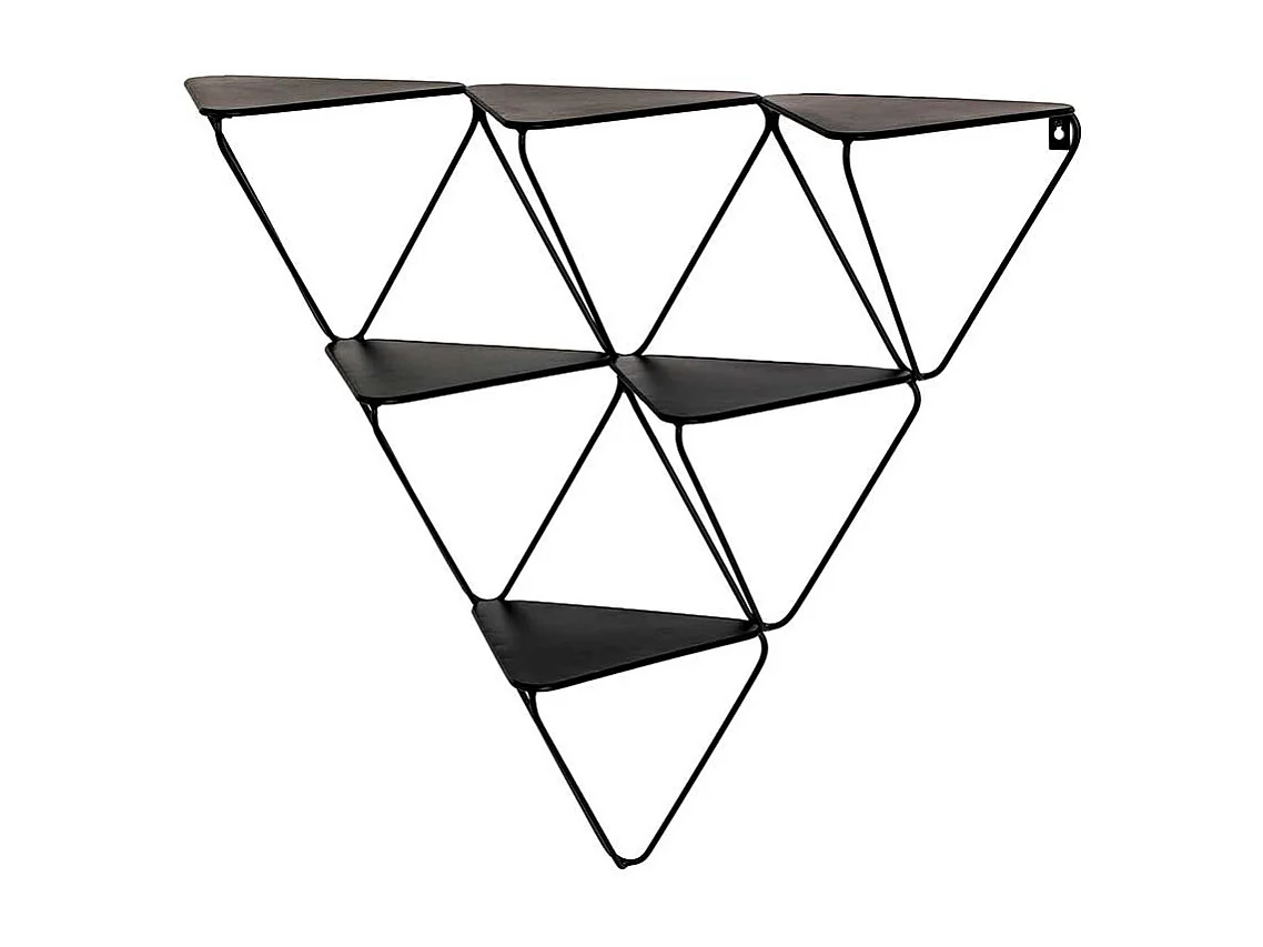 Dreieckige Regale aus Metall Schwarz (2er Set)