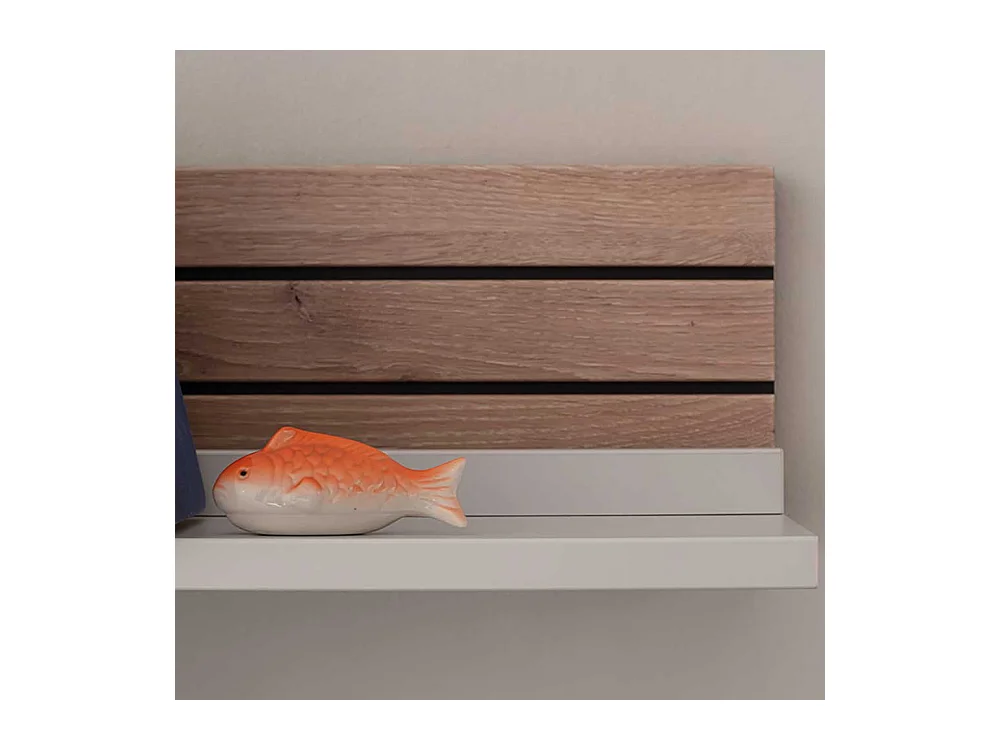 Wohnzimmer Wandboard in Weiß und Wildeichefarben 150 cm breit