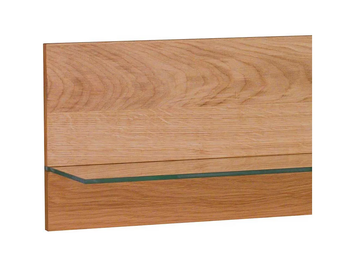 Wandboard in Eichefarben Ablage aus Glas