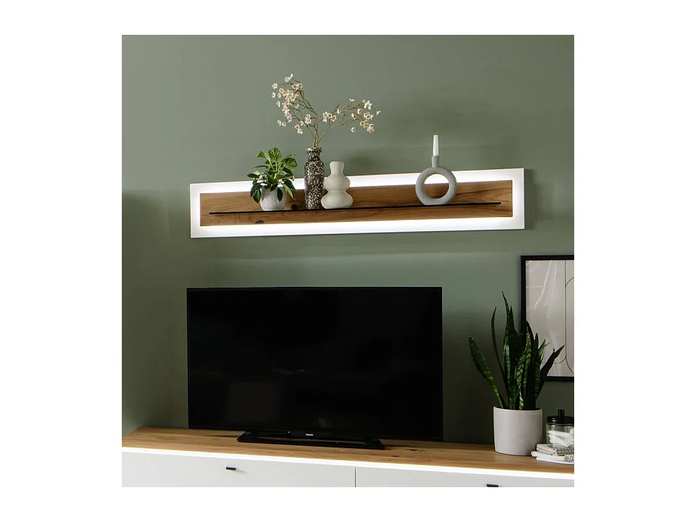 Wandboard Wand Regal 150 cm breit mit LED Rückwand