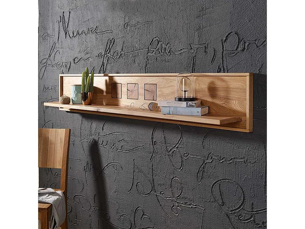 Wandregal aus Wildeiche massiv modern