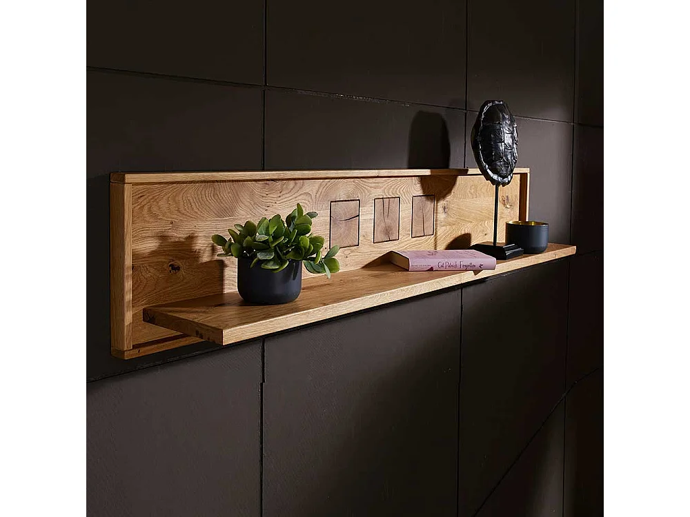 Wandregal aus Wildeiche massiv modern