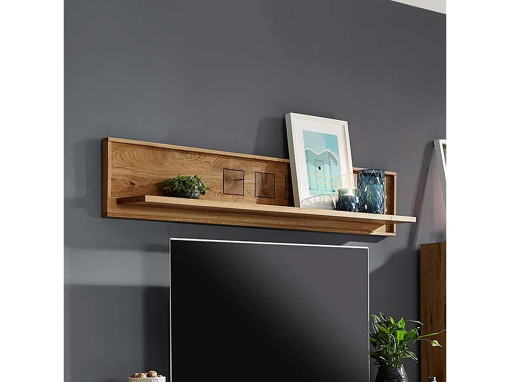 Wandregal aus Wildeiche massiv modern