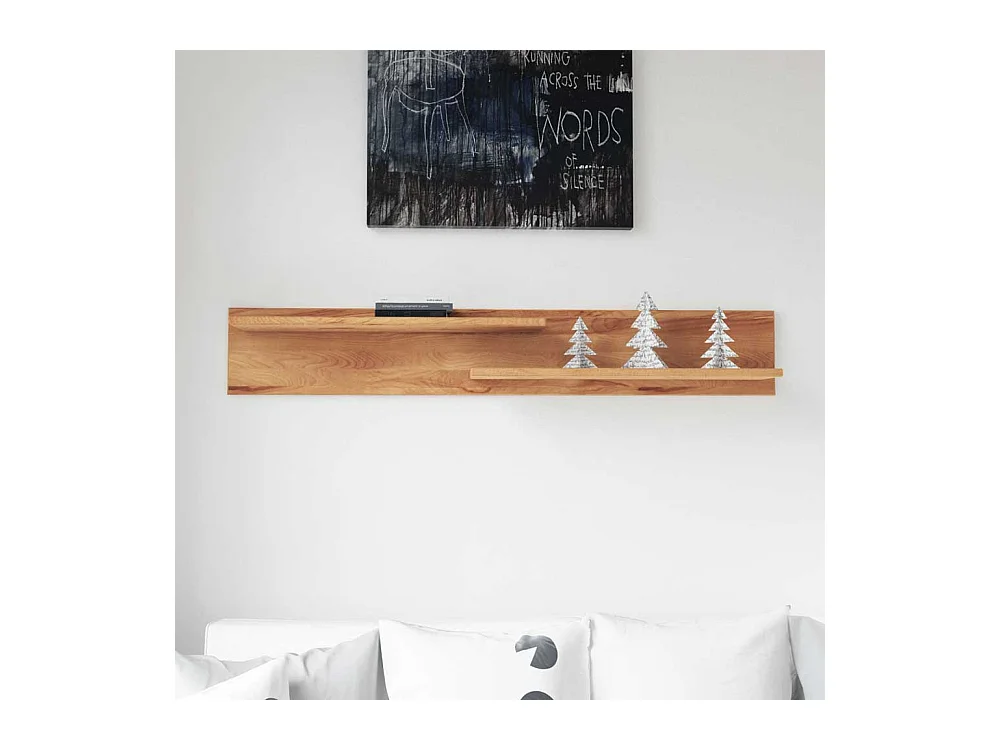 Wandboard aus Kernbuche Massivholz 2 Ablagen