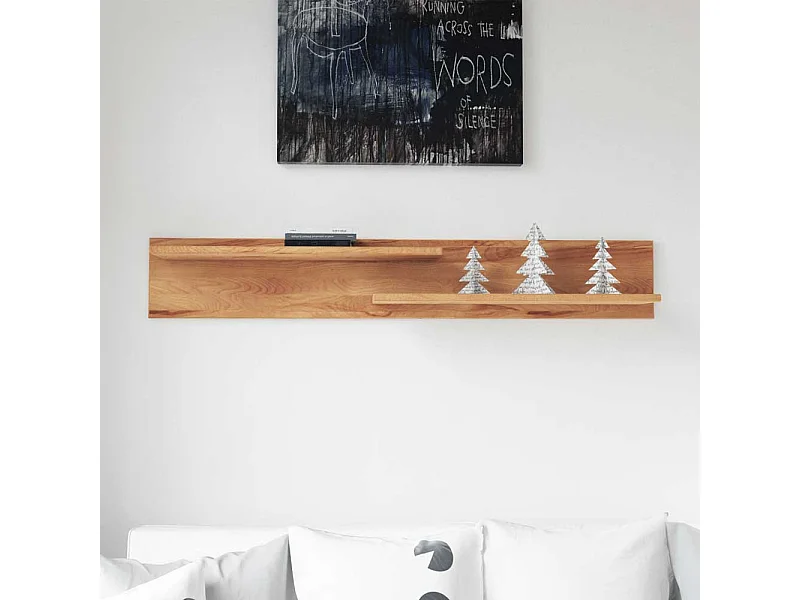 Wandboard aus Kernbuche Massivholz 2 Ablagen