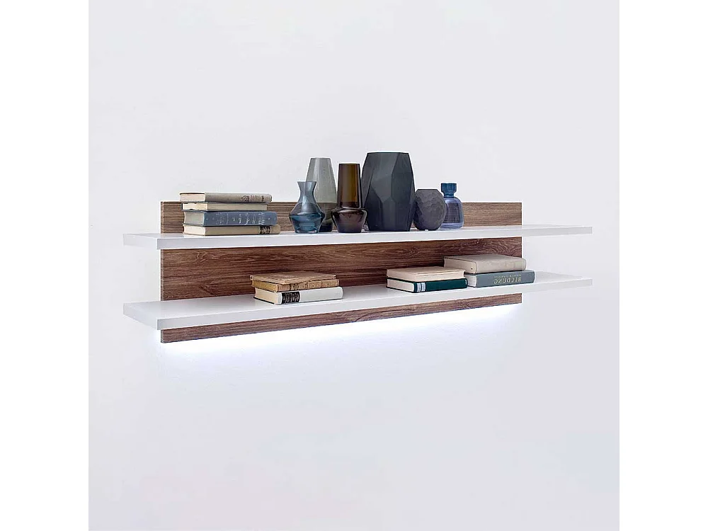 Wandhängeregal in Eiche Dekor und Weiß 150 cm breit