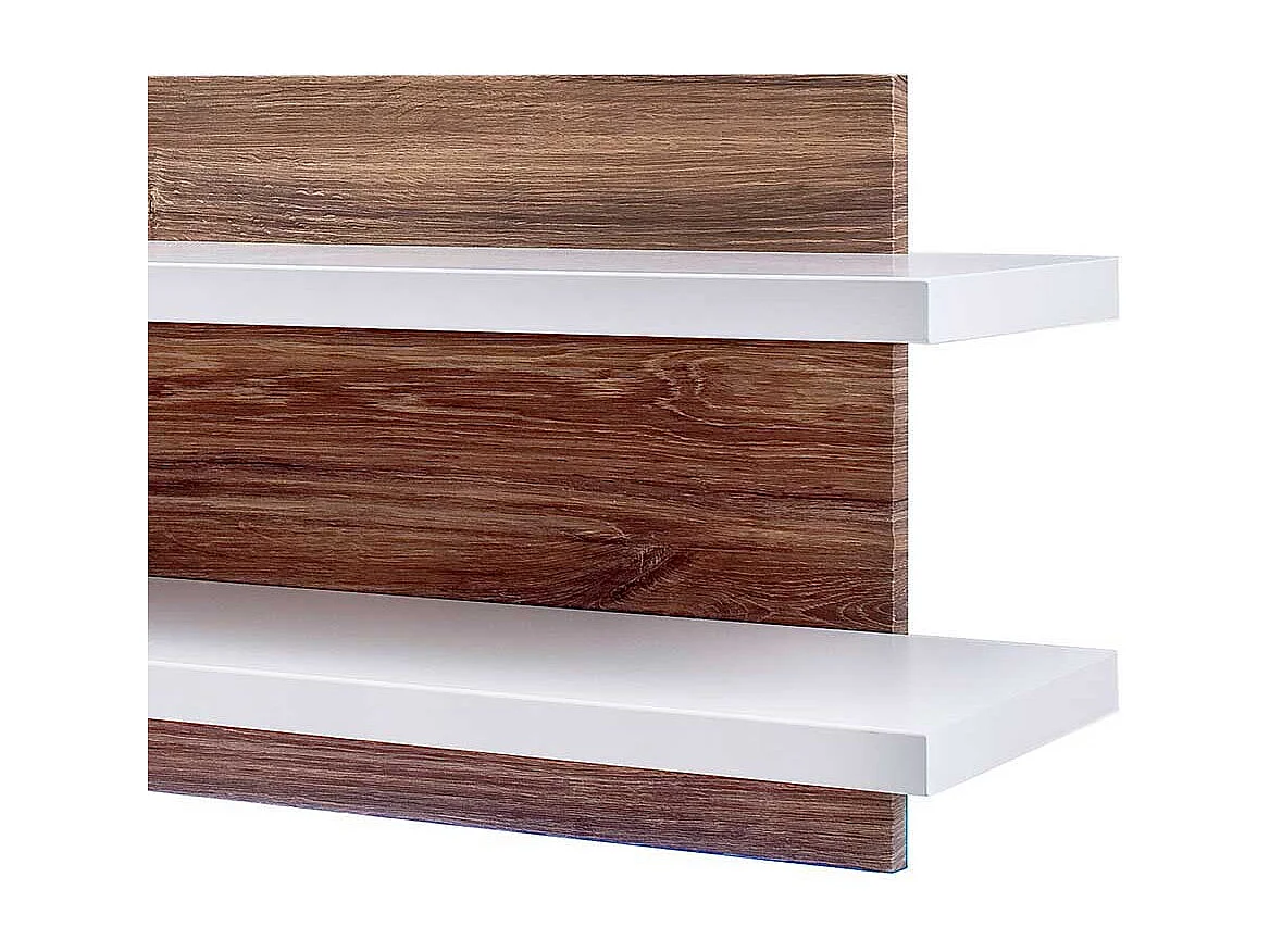 Wandhängeregal in Eiche Dekor und Weiß 150 cm breit